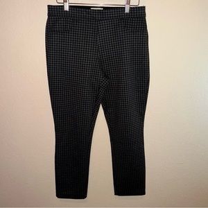 Max Studio Black Gray Plaid Pattern Ponte Mid Rise Pull On Pant Medium